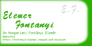 elemer fontanyi business card