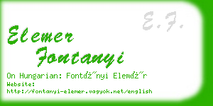 elemer fontanyi business card